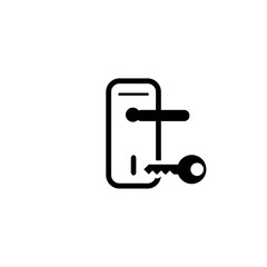 Door lock icon isolated on white background