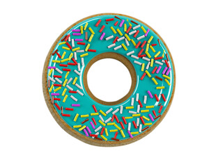 Gum-flavored donuts with colorful meses sprinkles