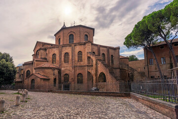 Fototapeta premium Basilica di San Vitale, one of the most important examples of early Christian Byzantine art in western Europe,built in 547, Ravenna, Emilia-Romagna, Italy