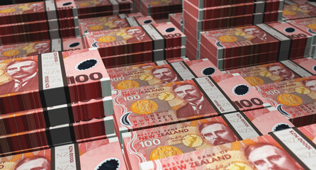 New Zealand dollar 100 NZD banknote money 3d illustration