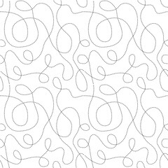 Seamless vector background with sewing seam on white. stroke lines pattern. Wrapping paper