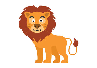 Cute Lion. Jungle Wildlife animal. Jungle Life Clip Art