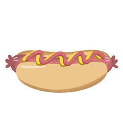 hot dog with tomato ketchup and mustard sauce food illustration 