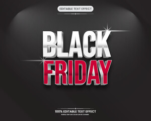 Black friday editable text effect with black background