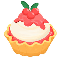 cupcake strawberry with cream 
