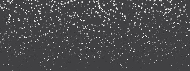 Abstract winter background from snowflakes blown by the wind on a black background. Vector illustrator