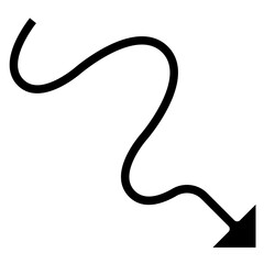 scribble downward arrow