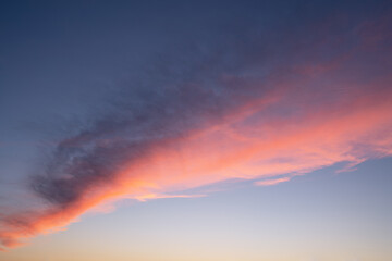 Sky with red-colored clouds