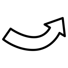 curved up right arrow