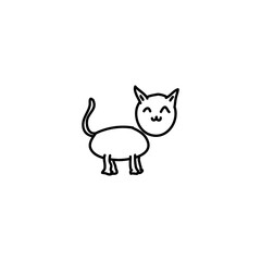 Hand drawn cat icon, simple doodle icon