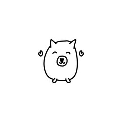 Hand drawn cute dog icon, simple doodle icon