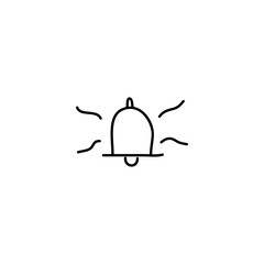 Hand drawn notification bell icon, simple doodle icon