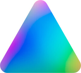 Blank triangle adhesive holographic foil sticker label isolated on white background