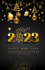 happy new year 2023 banner, poster, calendar, social media