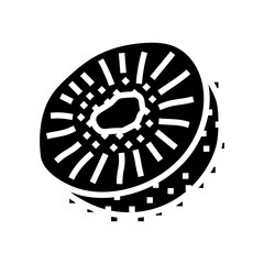 cut kiwi fruit glyph icon vector. cut kiwi fruit sign. isolated symbol illustration