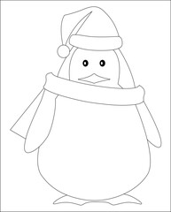 Funny Christmas coloring page | coloring book page line art for kids