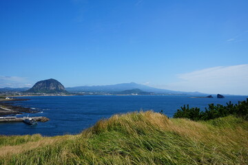fascinating seaside view with distant island