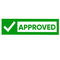 Approved ink stamp with tick icon