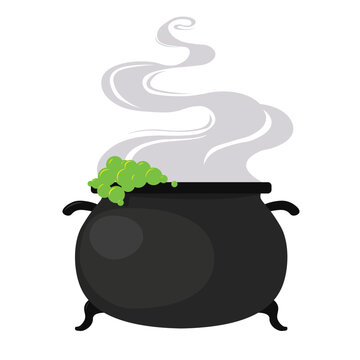 Witch cauldron isolated vector illustration