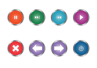 Different colors of round buttons for web or application