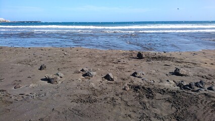 Medano beach on the island of Tenerife