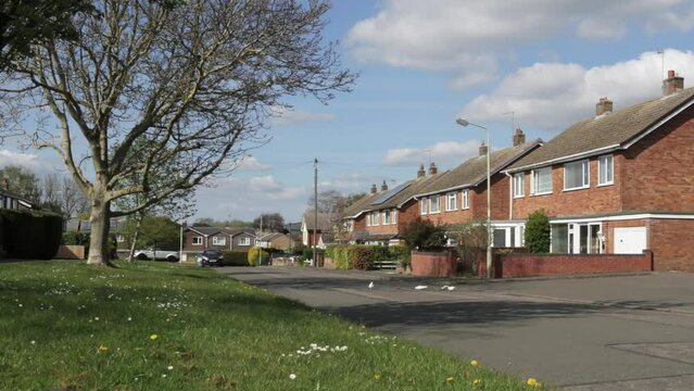 Typical street scene on an estate in a typical UK town