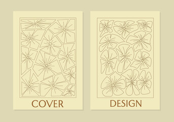 set of notebook templates with floral line art patterns. beautiful design for notebooks, planners, brochures, books, catalogs