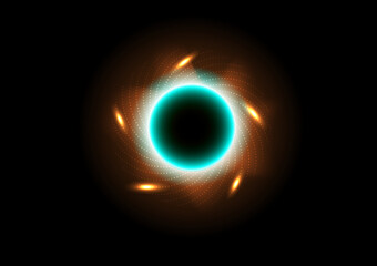 Ring black hole star cosmos network futuristic technology graphic design abstract background vector illlustration