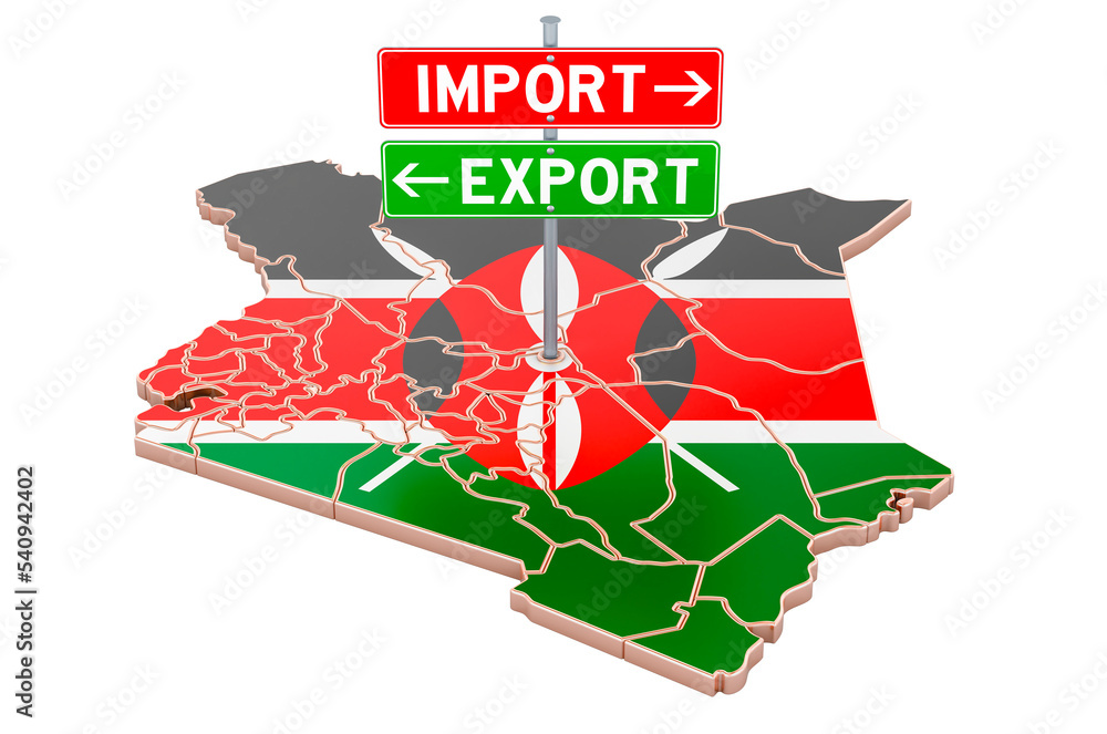 Poster import and export in kenya, 3d rendering