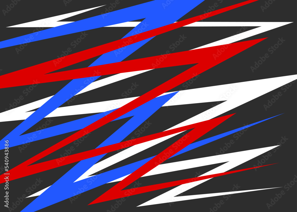 Aufkleber minimalist background with colorful overlapping sharp and zigzag pattern