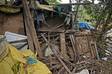 slum area of mumbai, india 