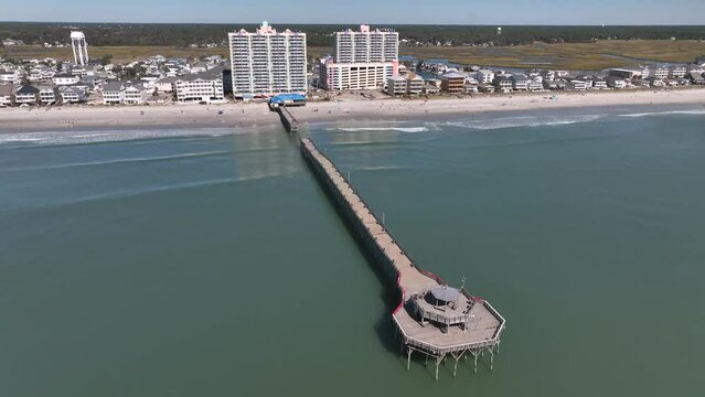 Vacation destination Cherry Grove Beach in South Carolina with Hurricane Ian damage to beach front property