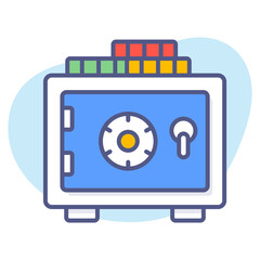 Deposit, Saving money, Bank deposit, safe, Premium quality vector illustration concept. Flat line icon symbol.