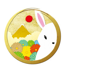 ウサギ卯年年賀状	