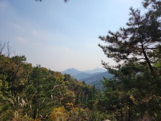 Bukhansan National Park. Bukhansan Bibong Peak - Hyangnobong Peak. autumn mountains. hiking Korean...