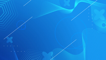 Blue memphis abstract background. Gradient blue background with halftone wave memphis style. Modern banner template vector. Abstract Colorful Memphis Art Background