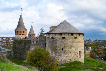 Fototapeta na wymiar Medieval European castle, defensive building