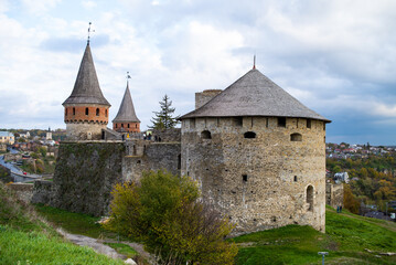 Fototapeta na wymiar Old medieval European castle Kamianets