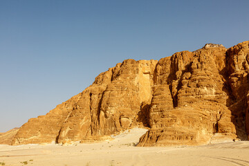 Fototapeta premium View to Sinai desert with hills and empty blue sky