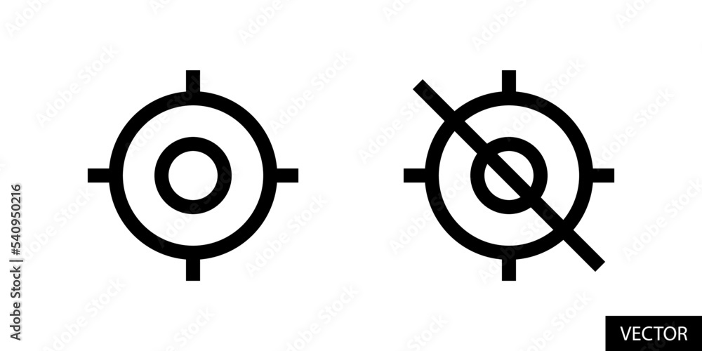 Poster current location on off, enable disable gps, live tracking concept vector icons in line style design