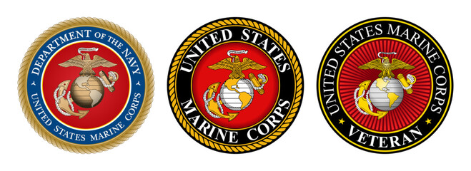 Obraz premium Vector seal of the Department of the Navy USMC. United States Marine Corps. United States Marine Corps Veteran