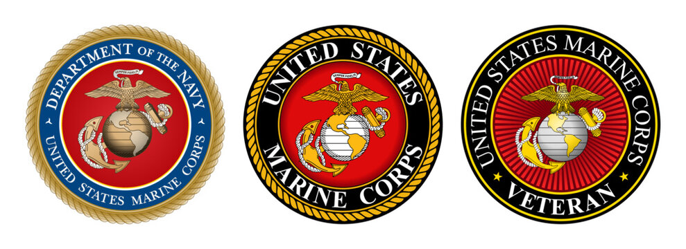 Vector seal of the Department of the Navy USMC. United States Marine Corps. United States Marine Corps Veteran