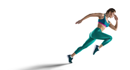 Sports transparent background. Runner on the start.	