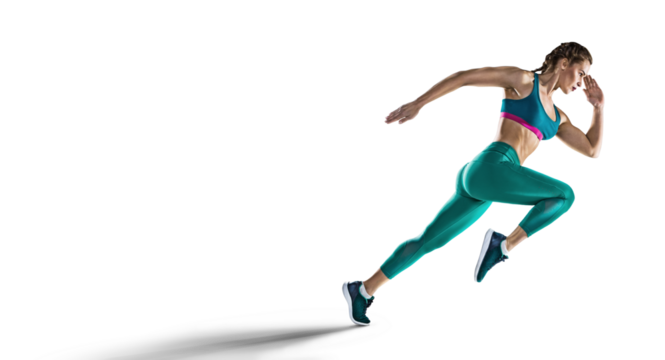 Sports transparent background. Runner on the start.	