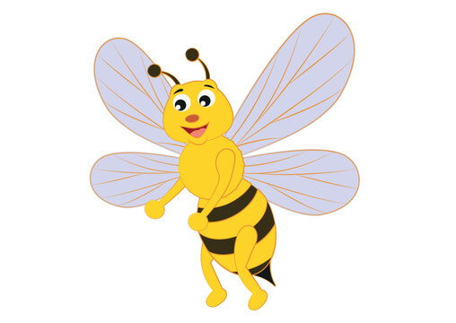 Funny Cartoon Bee. Vector insect. Clipart Bee