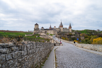Fototapeta na wymiar Old medieval European castle Kamianets