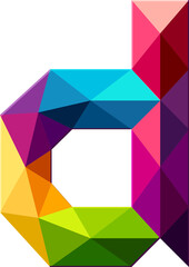 Polygon alphabet color font style