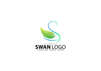 Swan Flower Vector Petals Logo Design, Image Of A Swan Whose Wings Are Made In The Form Of Cannabis Leaves.