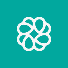 Logo for yoga studio. Mandala  vector illustration symbol and flower lotus. Namaste design for yoga, tattoo.