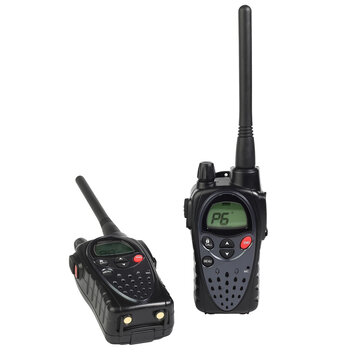 two portable walkie-talkie